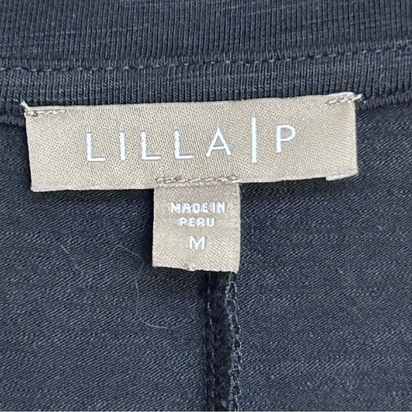 Lilla P Black V-Neck Short Sleeve Midi Dress Women’s Size Medium Classic - Picture 3 of 4